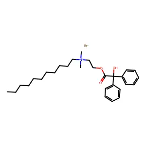 Dimethyl(2-hydroxyethyl)undecylammonium bromide benzilate structure