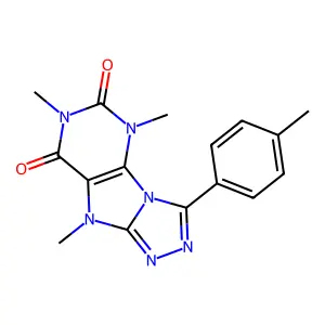 1,3,5-trimethyl-8-(4-methylphenyl)purino[8,9-c][1,2,4]triazole-2,4-dione structure