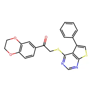 1-(2,3-dihydro-1,4-benzodioxin-6-yl)-2-(5-phenylthieno[2,3-d]pyrimidin-4-yl)sulfanylethanone structure
