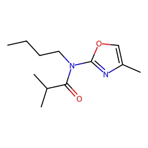 N-butyl-2-methyl-N-(4-methyl-1,3-oxazol-2-yl)propanamide structure