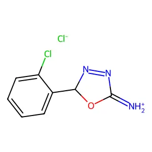 [2-(2-chlorophenyl)-2H-1,3,4-oxadiazol-5-ylidene]azanium chloride structure