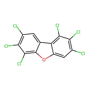 1,2,3,6,7,8-HEXACHLORODIBENZOFURAN structure