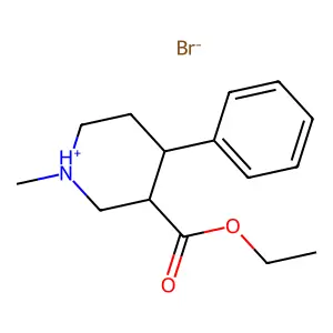 ethyl 1-methyl-4-phenylpiperidin-1-ium-3-carboxylate bromide structure