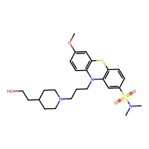 10-[3-[4-(2-hydroxyethyl)piperidin-1-yl]propyl]-7-methoxy-N,N-dimethylphenothiazine-2-sulfonamide structure