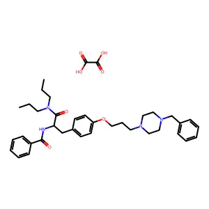 N-[3-[4-[3-(4-benzylpiperazin-1-yl)propoxy]phenyl]-1-(dipropylamino)-1-oxopropan-2-yl]benzamideoxalic acid structure
