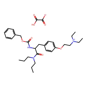 Carbamic acid, (1-((4-(2-(diethylamino)ethoxy)phenyl)methyl)-2-(dipropylamino)-2-oxoethyl)-, benzyl ester, oxalate, (R)- structure