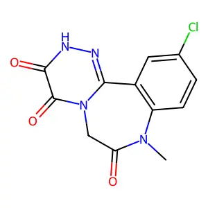 11-chloro-8-methyl-2,6-dihydro-[1,2,4]triazino[4,3-d][1,4]benzodiazepine-3,4,7-trione structure