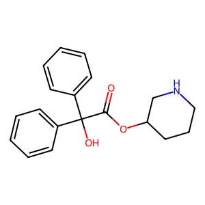 piperidin-3-yl 2-hydroxy-2,2-diphenylacetate structure