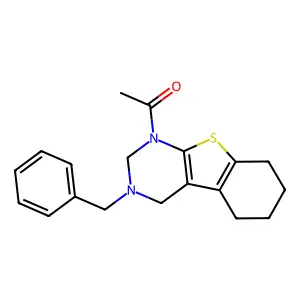 1-(3-benzyl-2,4,5,6,7,8-hexahydro-[1]benzothiolo[2,3-d]pyrimidin-1-yl)ethanone structure