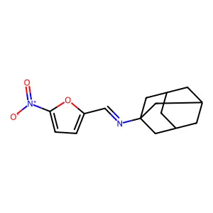 N-((5-Nitro-2-furanyl)methylene)tricyclo(3.3.1.1(sup 3,7))decan-1-amine structure