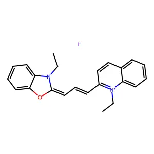 1,3'-Diethyl-2,2'-quinolyloxacarbocyanine iodide structure