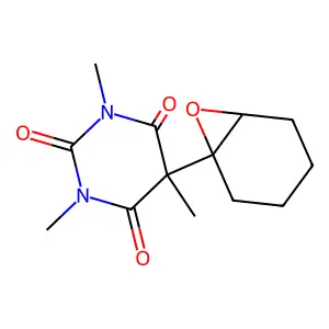 1,3,5-trimethyl-5-(7-oxabicyclo[4.1.0]heptan-1-yl)-1,3-diazinane-2,4,6-trione structure