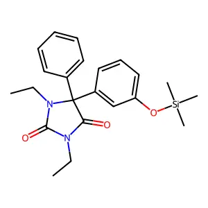 1,3-diethyl-5-phenyl-5-(3-trimethylsilyloxyphenyl)imidazolidine-2,4-dione structure