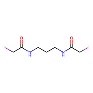 2-iodo-N-[3-[(2-iodoacetyl)amino]propyl]acetamide structure