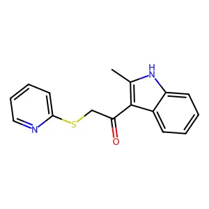 1-(2-methyl-1H-indol-3-yl)-2-pyridin-2-ylsulfanylethanone structure