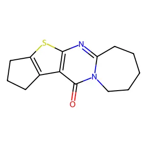 1,2,3,6,7,8,9,10-Octahydro-12H-cyclopenta[4',5']thieno[2',3':4,5]pyrimido[1,2-a]azepin-12-one structure