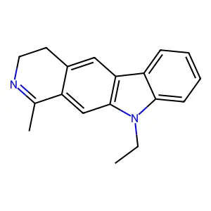 10-ethyl-1-methyl-3,4-dihydropyrido[3,4-b]carbazole structure