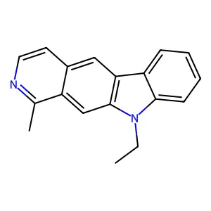 10-ethyl-1-methylpyrido[3,4-b]carbazole structure
