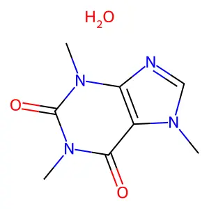 Caffeine monohydrate structure