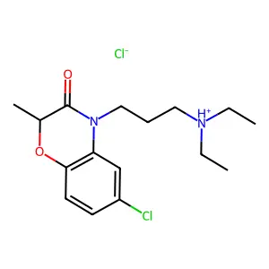 4H-1,4-Benzoxazin-3-one, 2,3-dihydro-6-chloro-4-(3-diethylaminopropyl)-2-methyl-, hydrochloride structure