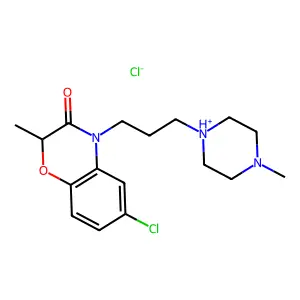 6-chloro-2-methyl-4-[3-(4-methylpiperazin-1-ium-1-yl)propyl]-1,4-benzoxazin-3-one chloride structure