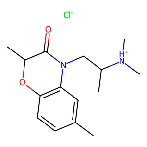 1-(2,6-dimethyl-3-oxo-1,4-benzoxazin-4-yl)propan-2-yl-dimethylazanium chloride structure