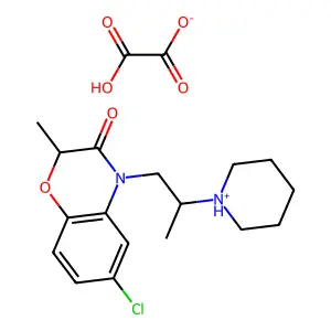 4H-1,4-Benzoxazin-3-one, 2,3-dihydro-6-chloro-2-methyl-4-(2-piperidinopropyl)-, oxalate structure