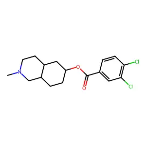 [(6S)-2-methyl-3,4,4a,5,6,7,8,8a-octahydro-1H-isoquinolin-6-yl] 3,4-dichlorobenzoate structure