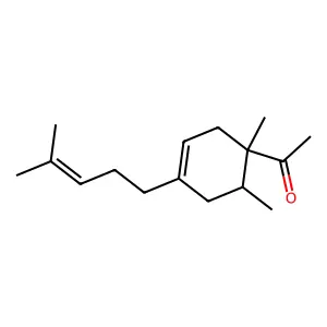 1-[1,6-dimethyl-4-(4-methylpent-3-enyl)cyclohex-3-en-1-yl]ethanone structure