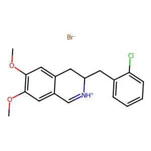 ISOQUINOLINE, 3,4-DIHYDRO-3-(o-CHLOROBENZYL)-6,7-DIMETHOXY-, HYDROBROMIDE structure