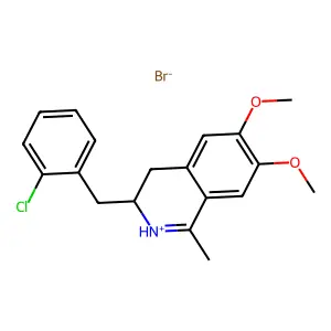 Isoquinoline, 3,4-dihydro-3-(o-chlorobenzyl)-6,7-dimethoxy-1-methyl-, hydrobromide structure