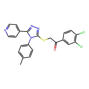 1-(3,4-dichlorophenyl)-2-[[4-(4-methylphenyl)-5-pyridin-4-yl-1,2,4-triazol-3-yl]sulfanyl]ethanone structure