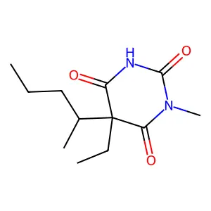 5-ethyl-1-methyl-5-pentan-2-yl-1,3-diazinane-2,4,6-trione structure