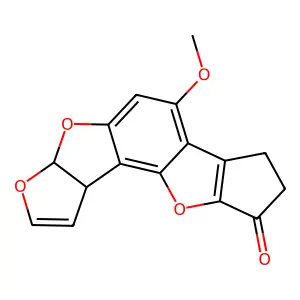 11-methoxy-6,8,18-trioxapentacyclo[10.6.0.02,9.03,7.013,17]octadeca-1,4,9,11,13(17)-pentaen-16-one structure