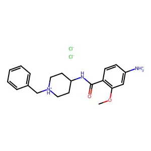 [4-[(1-benzylpiperidin-1-ium-4-yl)carbamoyl]-3-methoxyphenyl]azanium dichloride structure