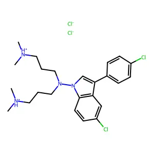 Indole, 1-(bis(3-(dimethylamino)propyl)amino)-5-chloro-3-(p-chlorophenyl)-, dihydrochloride structure