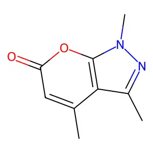 1,3,4-trimethylpyrano[3,2-d]pyrazol-6-one structure