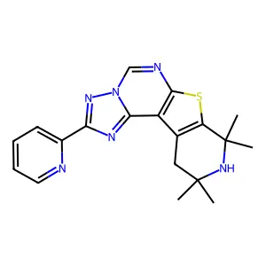 12,12,14,14-tetramethyl-4-pyridin-2-yl-10-thia-3,5,6,8,13-pentazatetracyclo[7.7.0.02,6.011,16]hexadeca-1(9),2,4,7,11(16)-pentaene structure