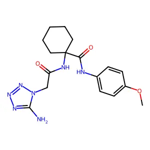 1-[[2-(5-aminotetrazol-1-yl)acetyl]amino]-N-(4-methoxyphenyl)cyclohexane-1-carboxamide structure