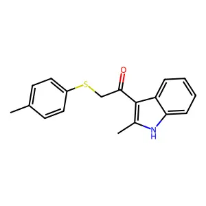 1-(2-methyl-1H-indol-3-yl)-2-[(4-methylphenyl)thio]ethanone structure
