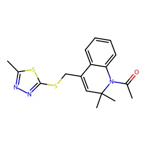 1-[2,2-dimethyl-4-[(5-methyl-1,3,4-thiadiazol-2-yl)sulfanylmethyl]quinolin-1-yl]ethanone structure