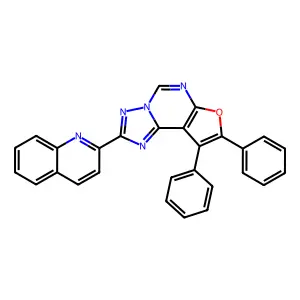 11,12-diphenyl-4-quinolin-2-yl-10-oxa-3,5,6,8-tetrazatricyclo[7.3.0.02,6]dodeca-1(9),2,4,7,11-pentaene structure