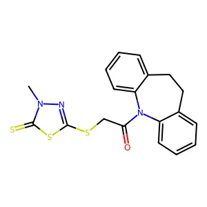 1-(10,11-dihydro-5H-dibenzo[b,f]azepin-5-yl)-2-[(4-methyl-5-thioxo-4,5-dihydro-1,3,4-thiadiazol-2-yl)sulfanyl]ethanone structure
