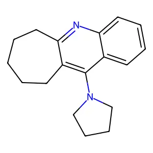 11-pyrrolidin-1-yl-7,8,9,10-tetrahydro-6H-cyclohepta[b]quinoline structure