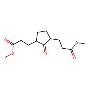 1,3-Cyclopentanedipropanoic acid, 2-oxo-, dimethyl ester structure