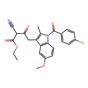 ethyl 4-[1-(4-chlorobenzoyl)-5-methoxy-2-methylindol-3-yl]-2-cyano-3-oxobutanoate structure