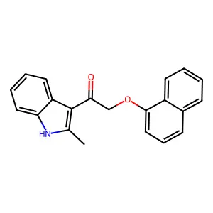 1-(2-methyl-1H-indol-3-yl)-2-(naphthalen-1-yloxy)ethanone structure