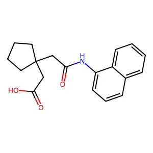 {1-[2-(naphthalen-1-ylamino)-2-oxoethyl]cyclopentyl}acetic acid structure