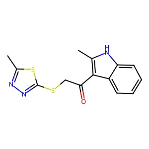 1-(2-methyl-1H-indol-3-yl)-2-[(5-methyl-1,3,4-thiadiazol-2-yl)sulfanyl]ethanone structure