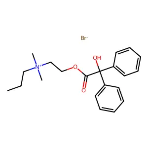 Dimethyl(2-hydroxyethyl)propylammonium bromide benzilate structure